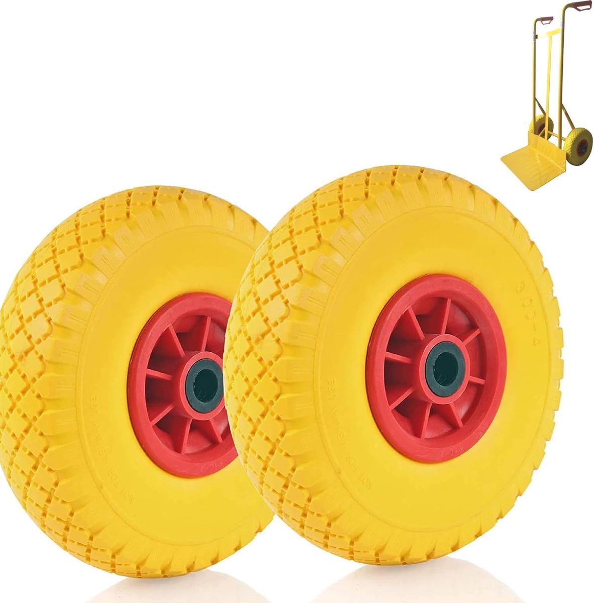 EGG04PUE 2 volledige wielen, 3.00-4, lekvrij, van polyurethaan, massieve banden, steekwagen, steekwagen, bagagedrager