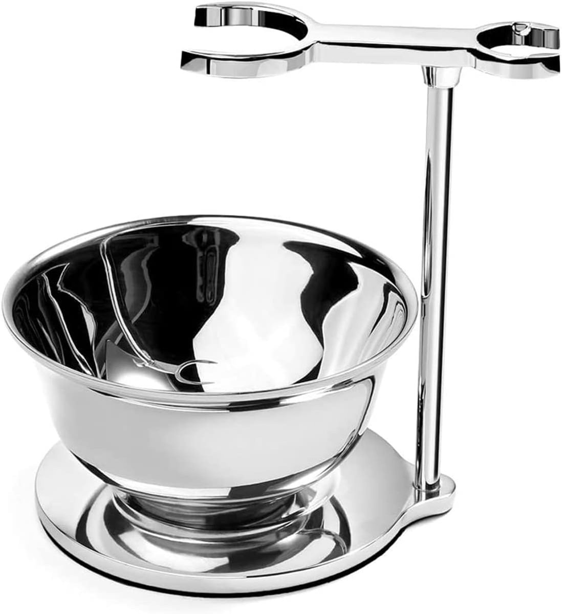2-in-1 scheerschaal, scheerset voor heren, scheerbeker + scheermeshouder voor heren, zeep, kom, scheerhouder, luxe chroom scheermesstandaard en scheerset voor mannen