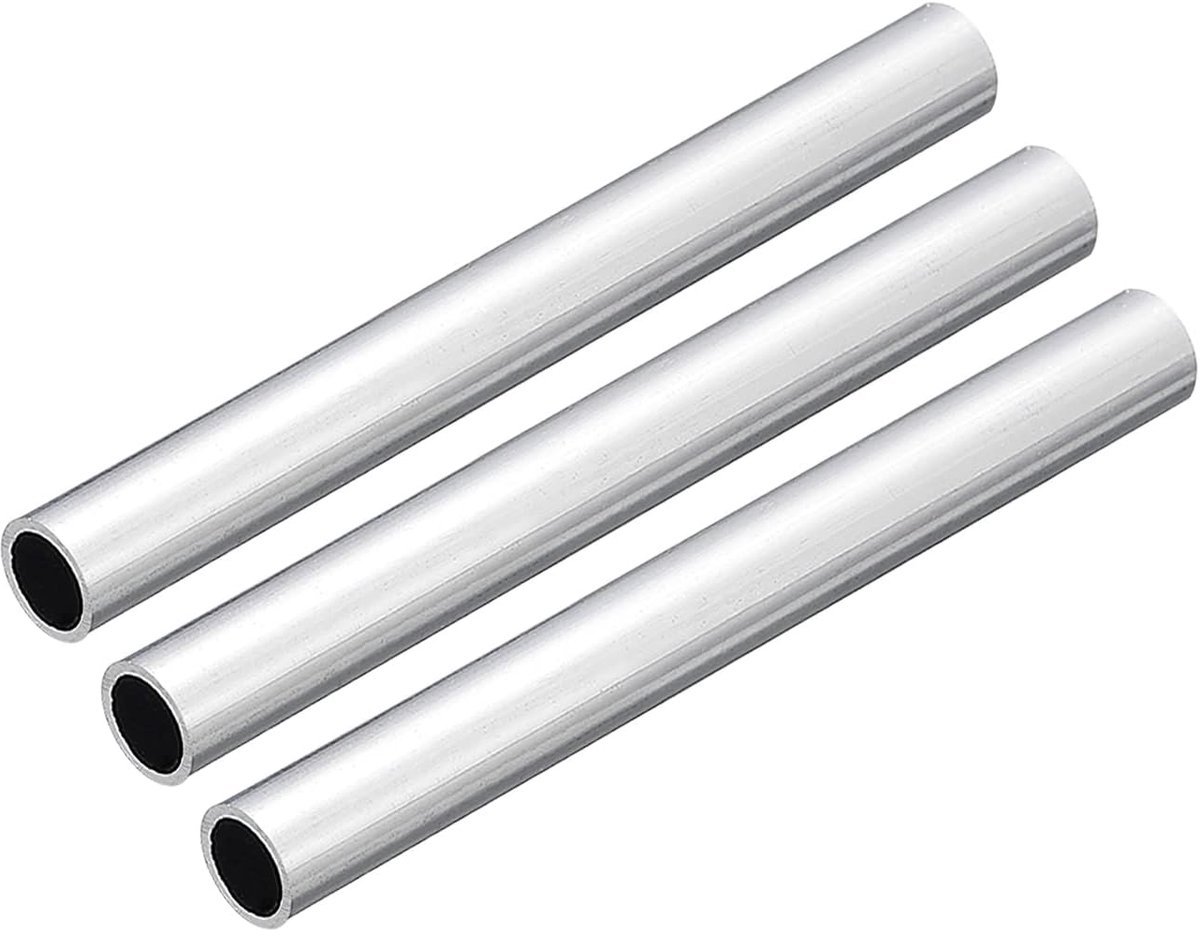 sourcing map 3 stuks 6063 aluminium ronde buis 10 mm AD 8 mm binnendiameter 100 mm lengte buisleiding slangen voor industrie knutselprojecten