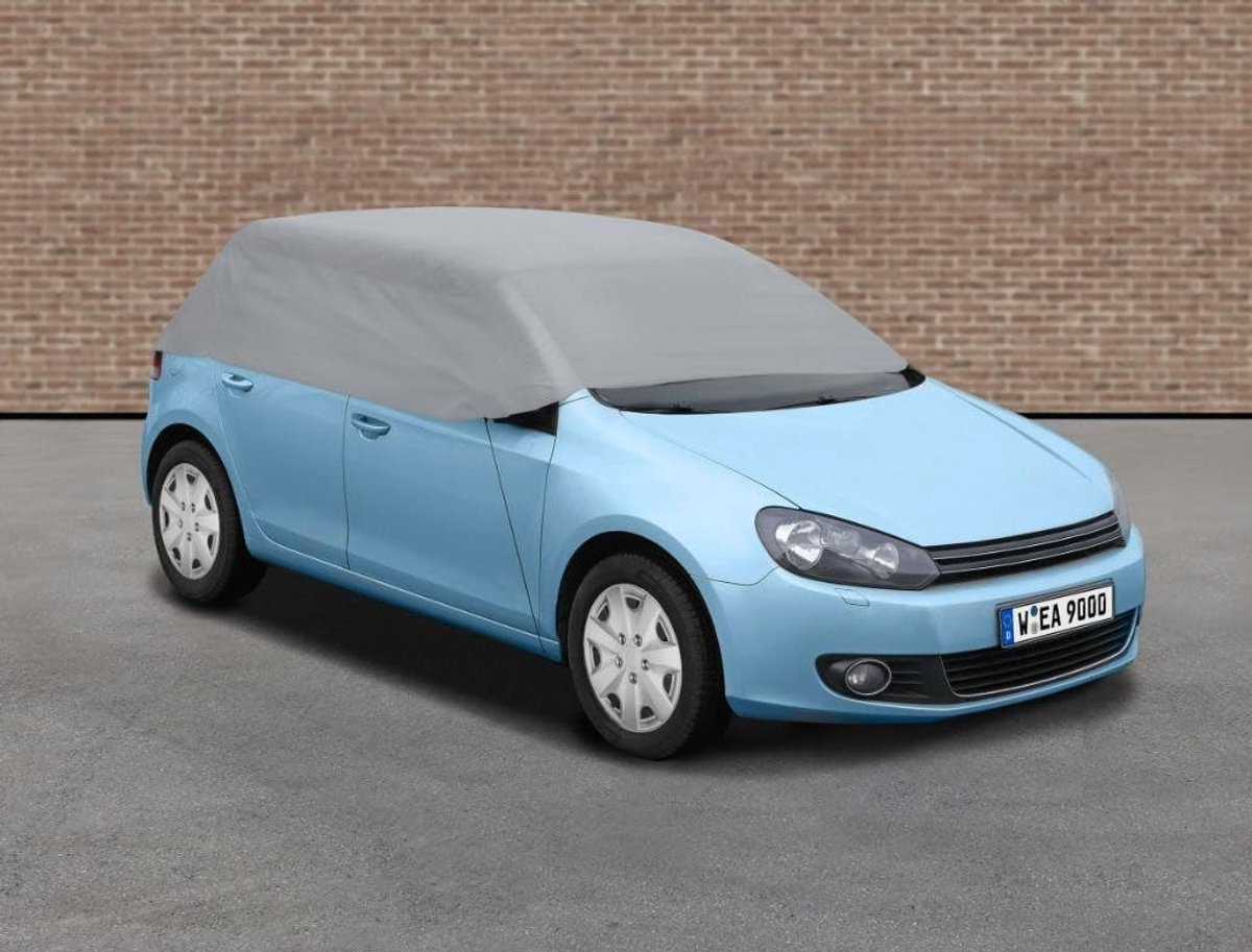 16185 halfgarage auto, omvang 7,6 m, autoafdekking, autozeil, gerecycled polyethyleen, weerbestendig,S,Grijs