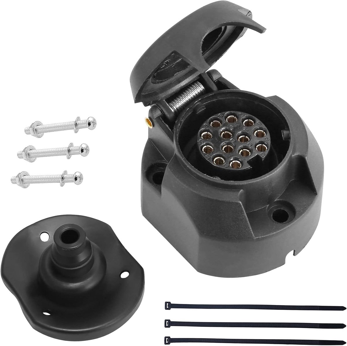 1 stuk, 13-polige aanhanger, 12 V, waterdicht, 13-polig, adapter 13-polig per aanhanger, 13-polige aansluiting, 12 V voor landbouw, aanhanger, vrachtwagen, caravan (DG13S-1)