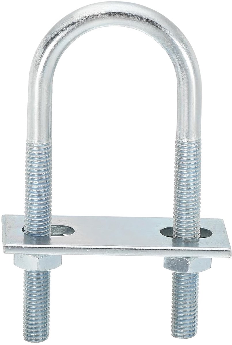 U-bouten, 8 sets 34 mm binnenbreedte 100 mm lengte M8 U-bouten van verzinkt koolstofstaal met moeren en platen, voor bootaanhangers