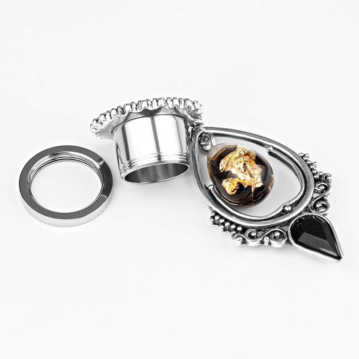 1 paar waterdruppels vintage hangers roestvrij staal oordopjes tunnel meetinstrument wig piercings.
