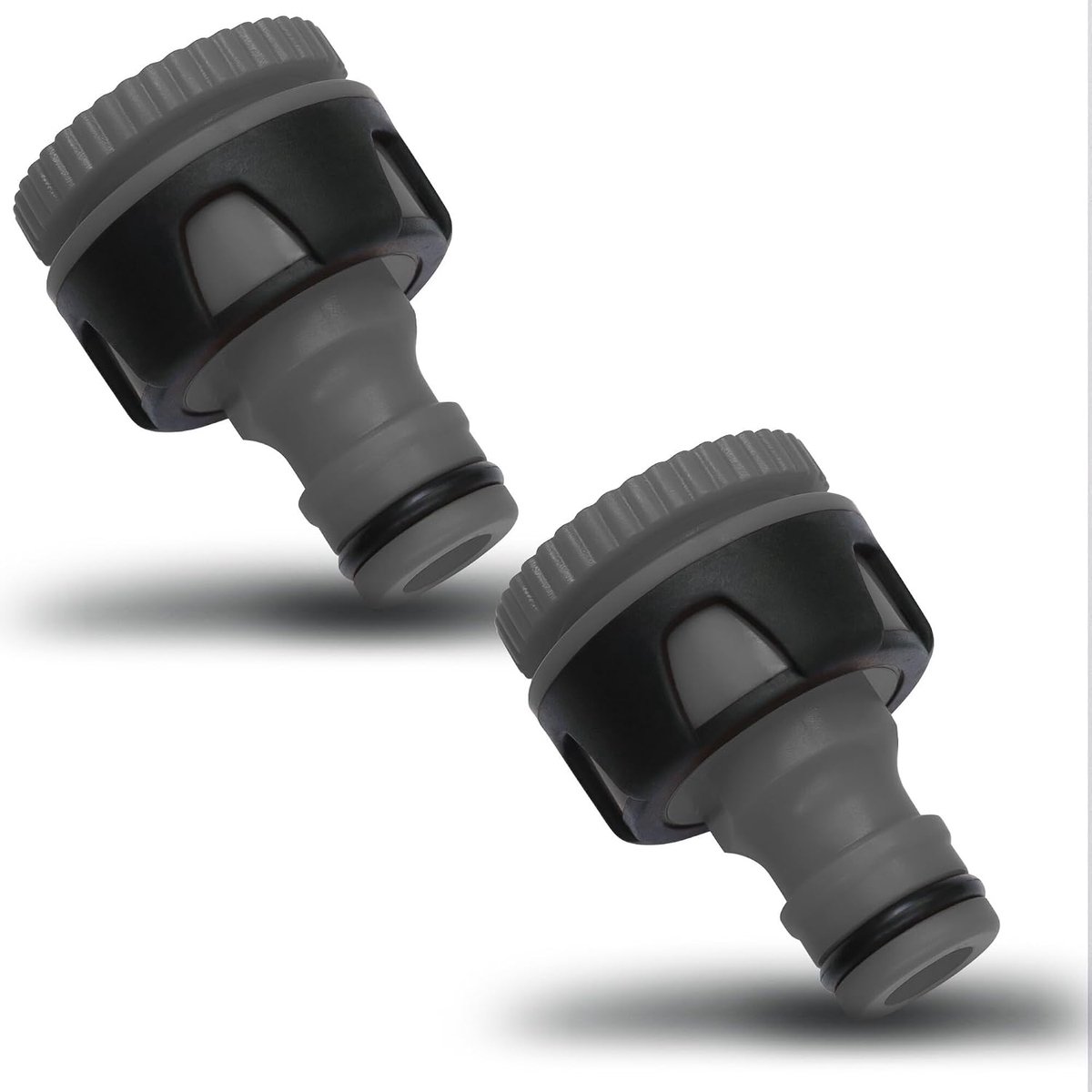 Kraanadapter, aansluiting voor 3/4 en 1/2 inch, adapter kraanconnector van kunststof, slangaansluiting, tuinslang, wateraansluiting, slang, kraanstuk, tuin, 2 stuks