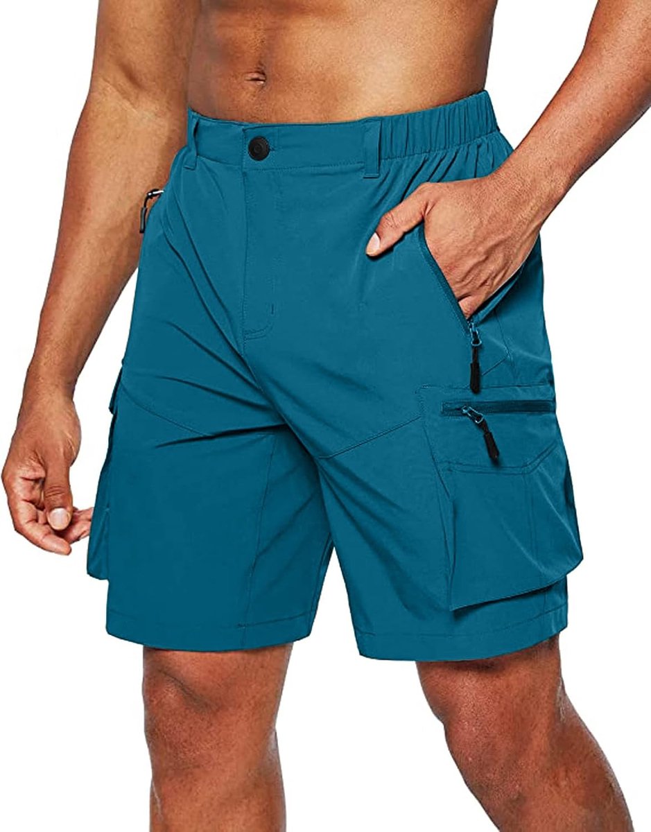 Korte wandelbroek voor heren, met ritssluiting, outdoor, wandelen, bergbeklimmen, zomershorts