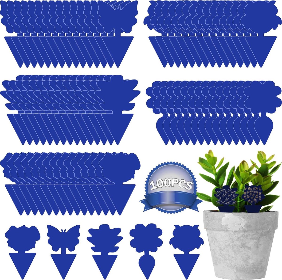 Vallen, fruitvliegenvallen, plantenvliegenstickers, kleverige insectenvallen voor binnen en buiten