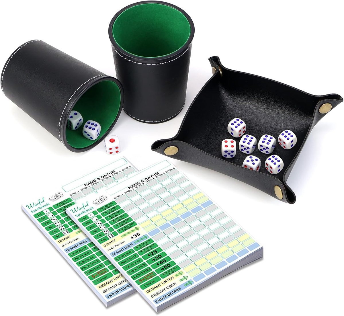 Liar's Dice Sic Bo Kniffel, leer met 10 dobbelstenen, DIN A6