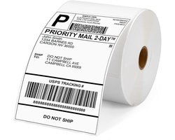 DHL Verzendetiketten, 4 x 6 stuks, 500 vellen/rol, thermische printeretiketten, compatibel met Phomemo, Munbyn labelprinter en Polono verzendlabels, printer (wit, 100 mm x 150 mm)