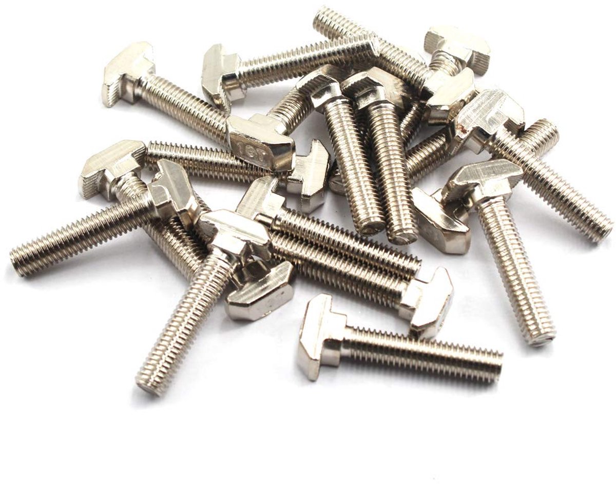 T-sleufbout koolstofstaal hamerkopbout voor 4545 serie T-sleuf aluminium extrusie Europese standaard (20 stuks)