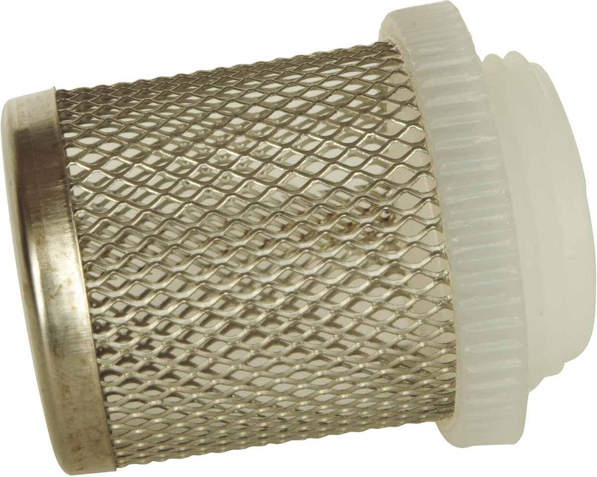 FOR YOU - Zeefmand voor mannelijk 20/27 klapdeksel - RVS filter - Polymeerbevestiging - Filtratie : 1200 μm.