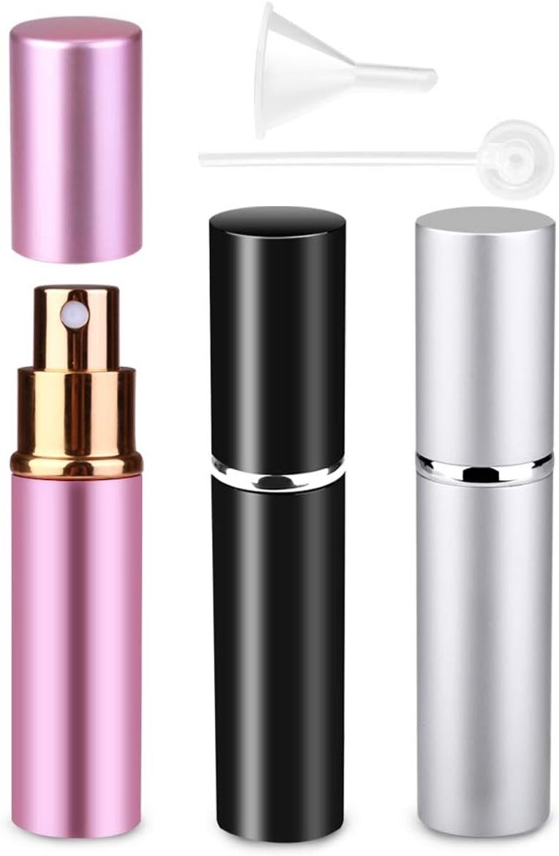 Reizen Parfum Verstuiver - 3 Stks 10ml Mini Draagbare Spray Flessen voor Aftershave Met Trechter en Diffuser Tool | Lekbestendige en navulbare verstuivers, draagbare lege reisflessen met trechter, ideaal voor parfum en aftershave