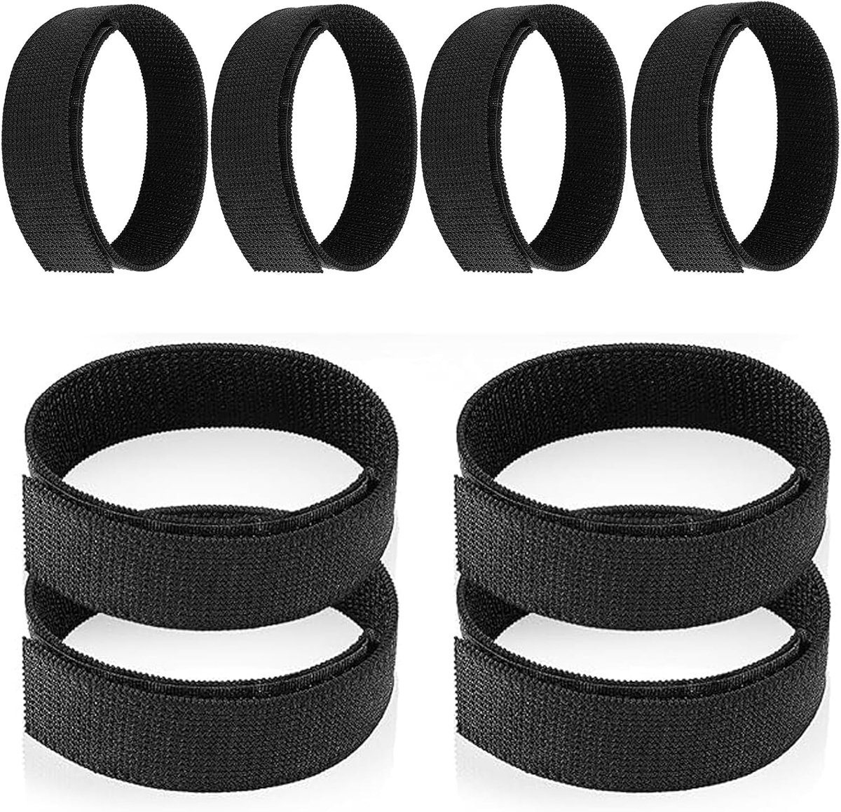 8 stuks broekklemmen fiets instelbaar 30 cm fiets broekklem zeer elastische broekbescherming fiets broekklemmen voor fietsers, klittenbandbanden, voor broek, wandelen, kamperen, waadbroek, vissen