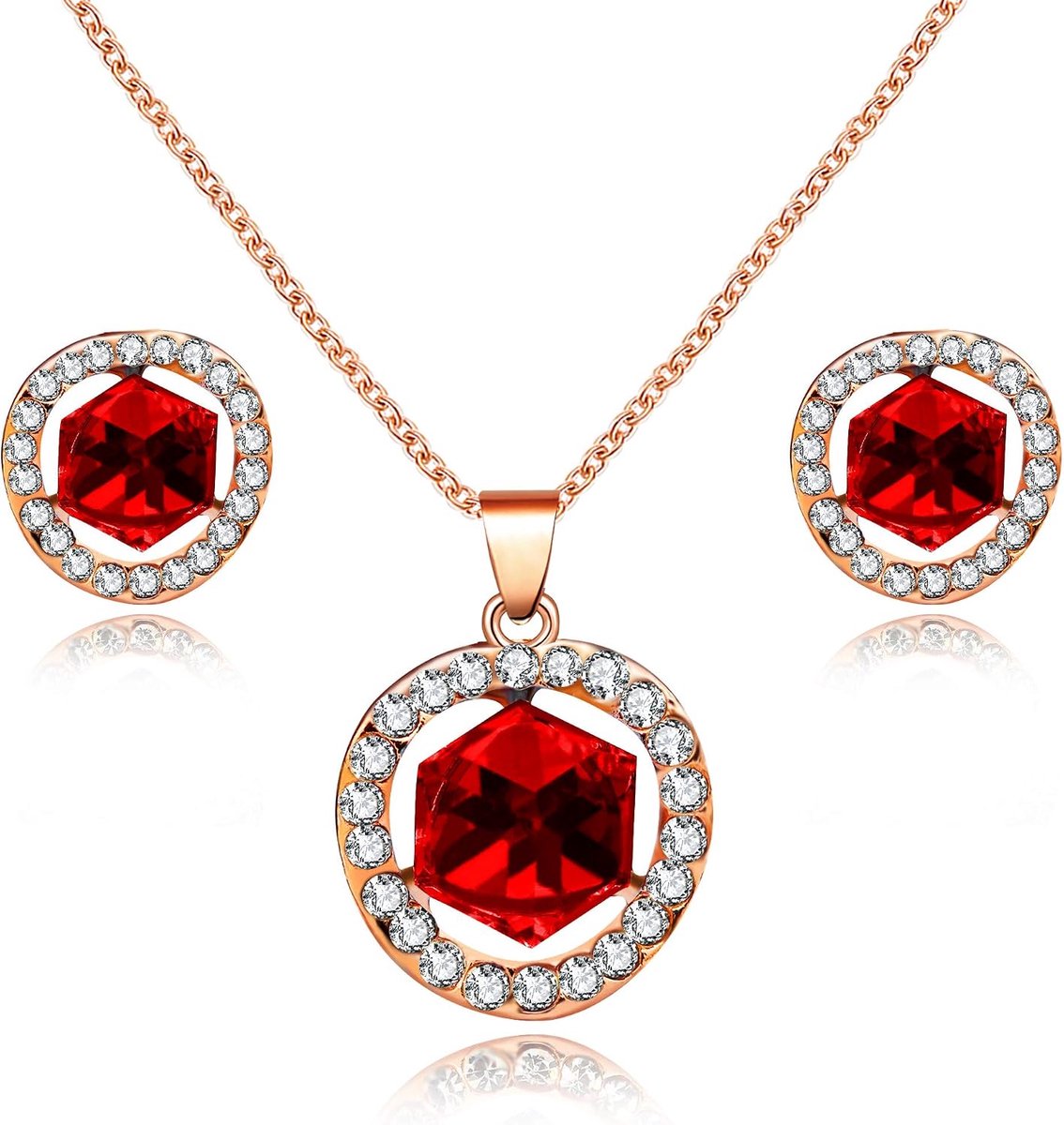Meisje gemaakt saffier ketting en oorbellen set sieraden voor vrouwen, donkerblauwe kubus zirkonia bruids sieraden Y453, Metaal, Zirkonia