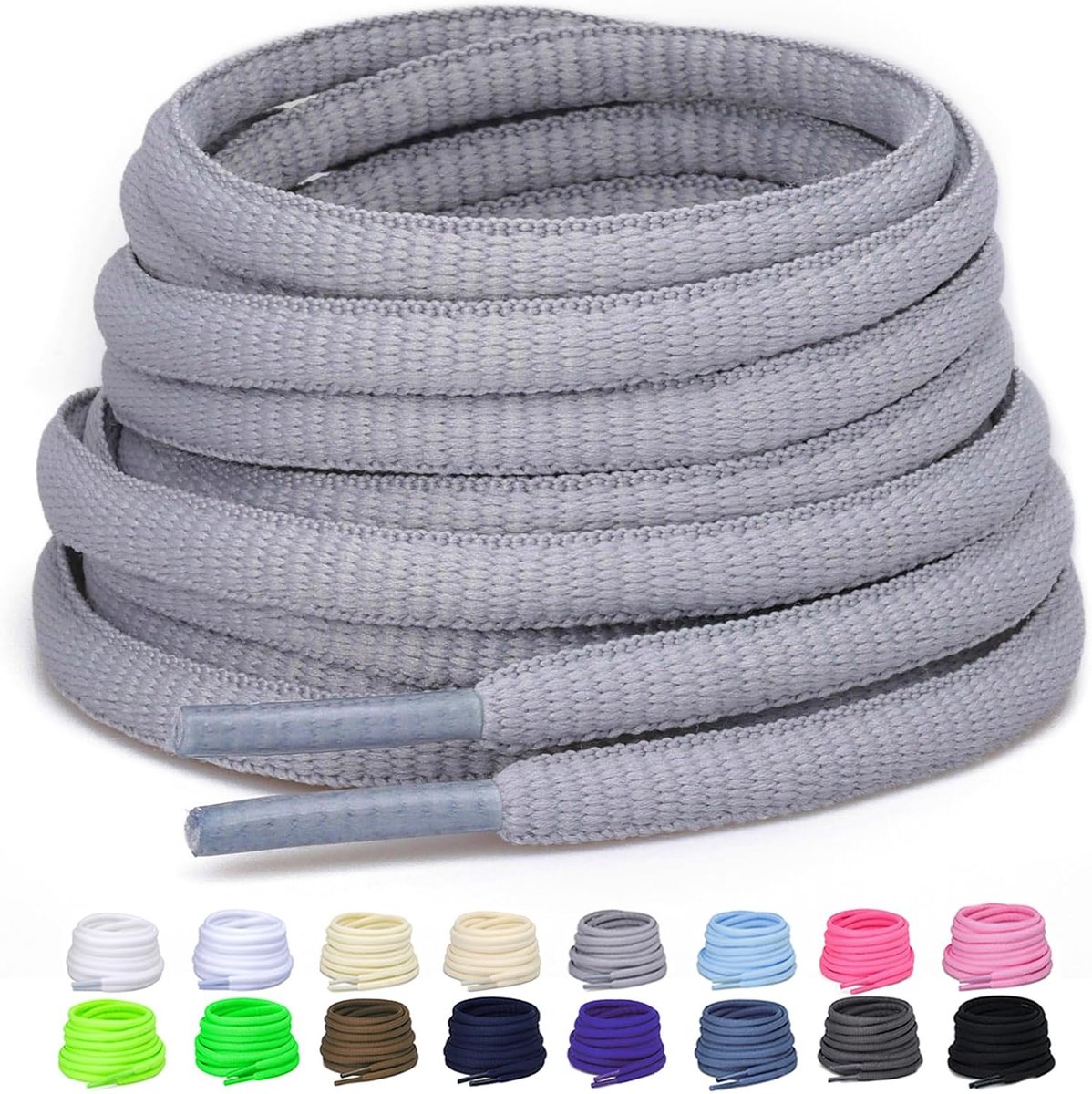 2 paar ovale veters voor sportschoenen, breedte 6 mm, halve ronde veters voor sneakers, 16 kleuren veters voor loopschoenen en laarzen