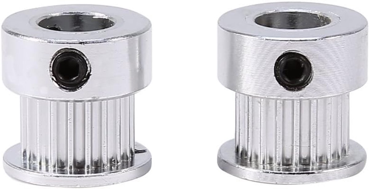 20 Tanden Timing Katrol Aluminium Riem Wiel 6mm Breedte 5mm Boring Riemschijf 2 stuks voor 3D Printer