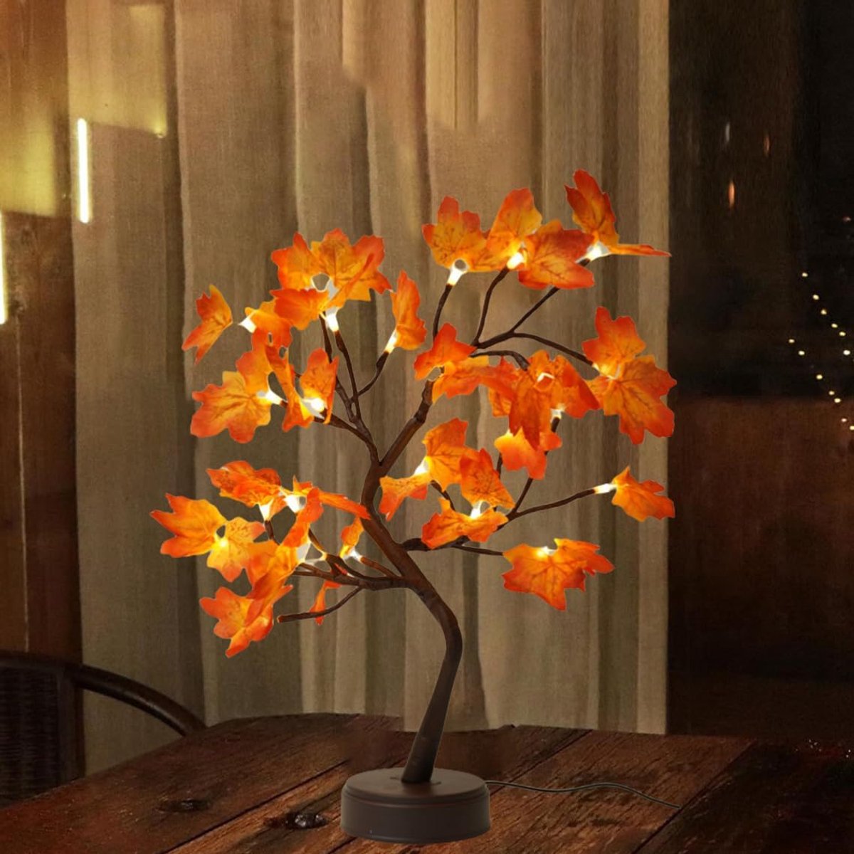 kunstmatige herfstesdoornbomen met verlichting, USB/batterij herfstdecoraties voor thuis
