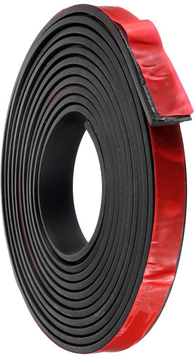 sourcing map Lijm rubberen strips 15 mm (B) x 3 mm (d) x 3 m (L) massief neopreen rubberen vellen rollen met lijm achterkant voor doe-het-zelvers afdichtingen pads handwerk