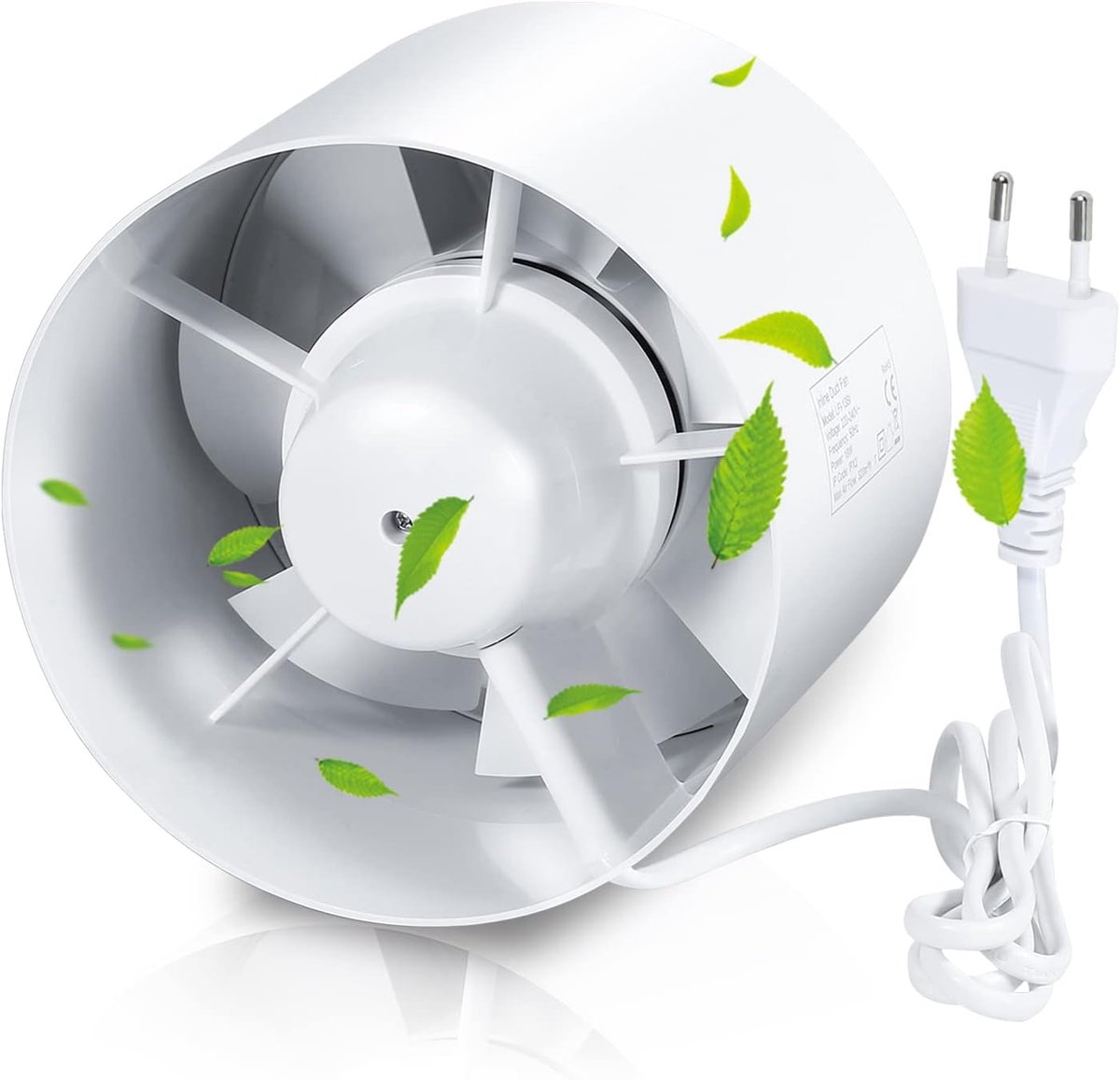 rookafzuigventilator, kanaalventilator, 130 m³/uur, inline buisventilator, buisventilator voor huis, keuken, toilet, zolder, broeikas (1 stuks)