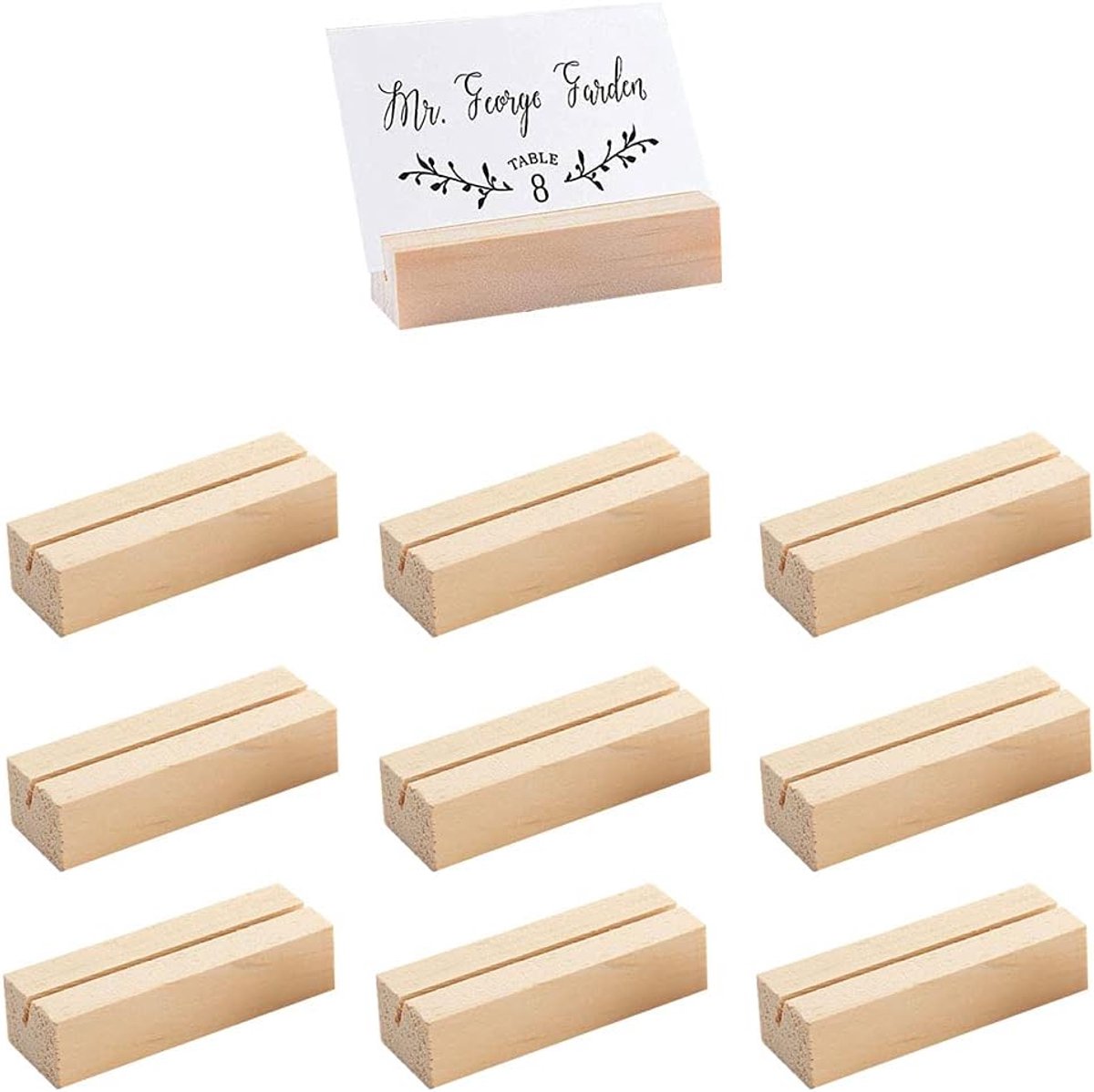 bruilofttafelnummerstandaard, 10 stuks plaatskaarthouders, plaatskaarthouders, fotohouders, memohouders, tafelkaarthouders, voor scrapkaarten, foto's, menukaarten, foto's, trouwkaarten of diners (rechthoekig)