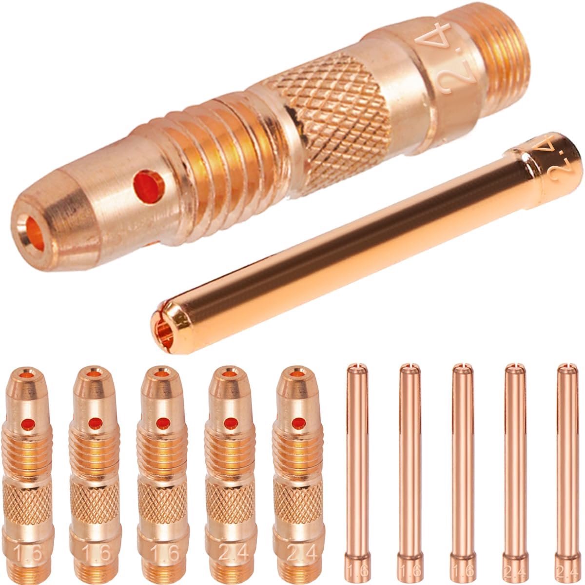 Welding Torch Accessories Kit Collet Body 10N31 & 10N32 (1/16" & 3/32") Collet 10N23 & 10N24 (1/16" & 3/32") Consumables Kit for TIG Welding Torch WP-17/18/26 (12Pcs)