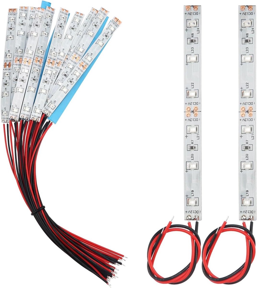 15 Stuks 100mm Voorbedrade Strip LED, 12V - 18V LED Strip Licht, 2335 SMD LED Licht, Rood