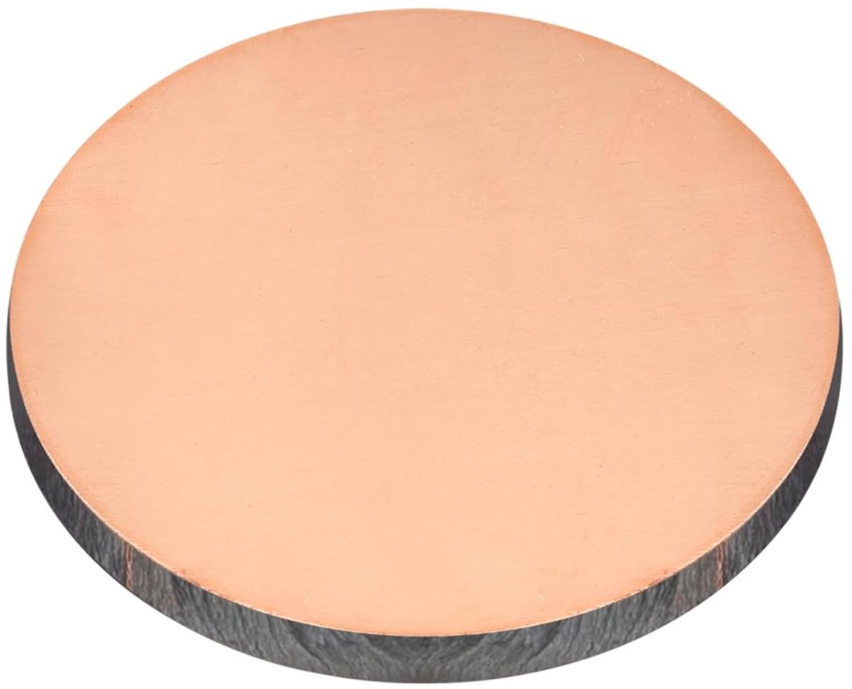 Zuiver koperplaat, 5 x 0,6 cm, 4 gauge T2 kopermetaal, ronde plaat voor handwerk, elektrische reparaties
