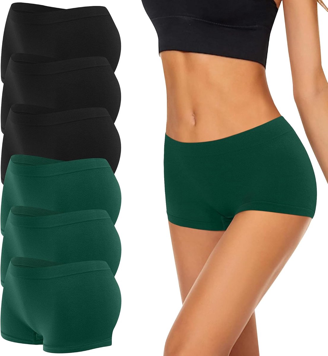 Set van 4/6 boxershorts voor dames, naadloze slips voor dames, ademend, zacht, stretch, vrouwenondergoed, microvezel, zonder zijnaden