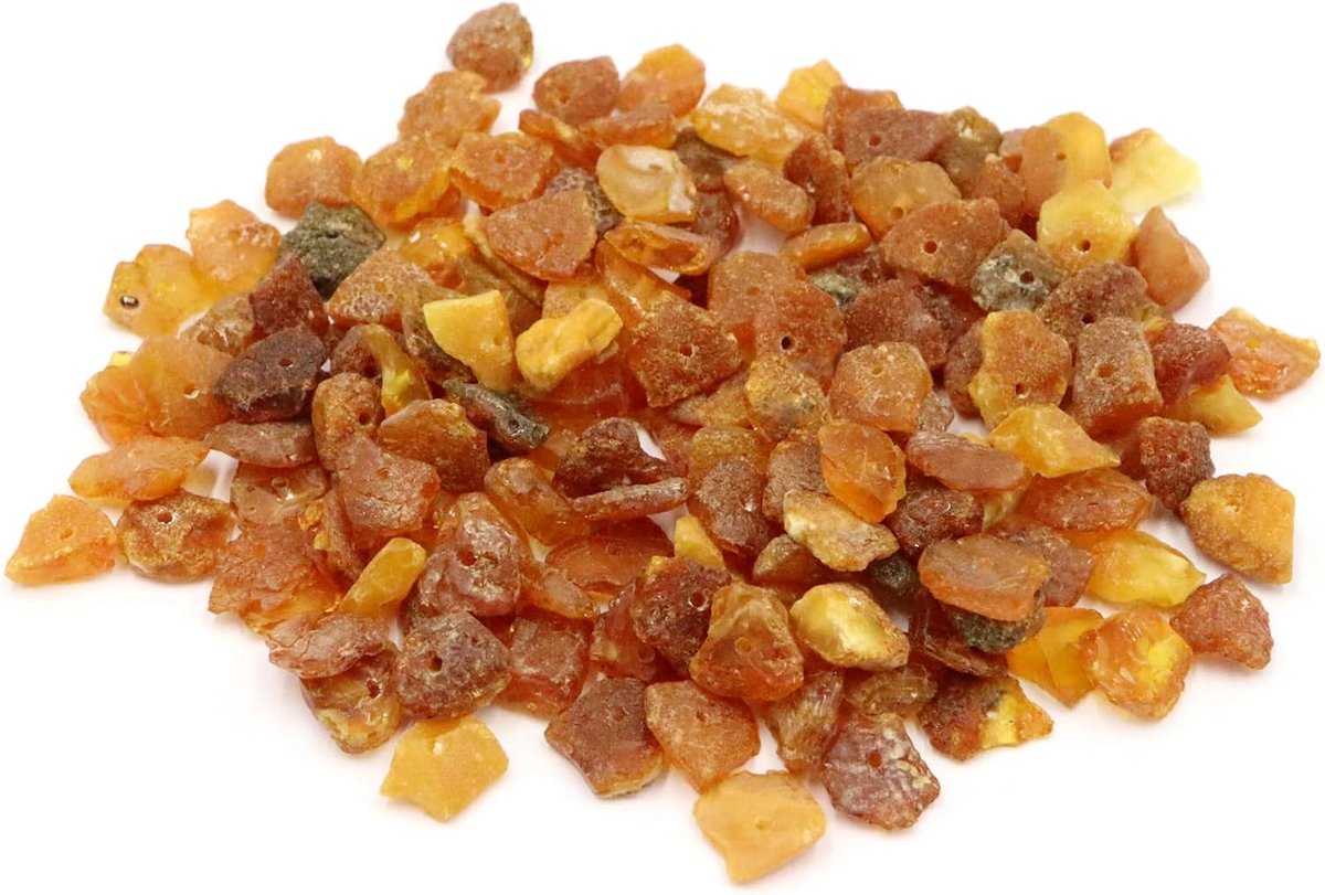 Baltische barnsteen met 1,1 mm gat. Amber grootte van 7 tot 10 mm. Gecertificeerde barnsteen. Perfect voor het maken van sieraden, barnsteen