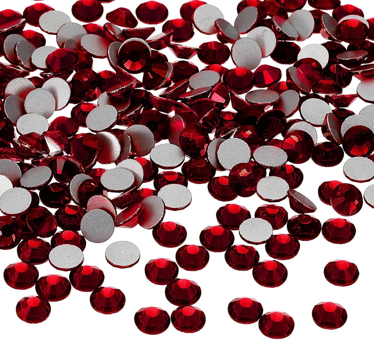 400 Stuks SS30 Ronde Flatback Kristal 6,3-6,5mm Glas Strass Edelstenen Diamanten voor DIY Ambachten Kleding Schoenen Nagel Kunst Decoratie, Donker Rood