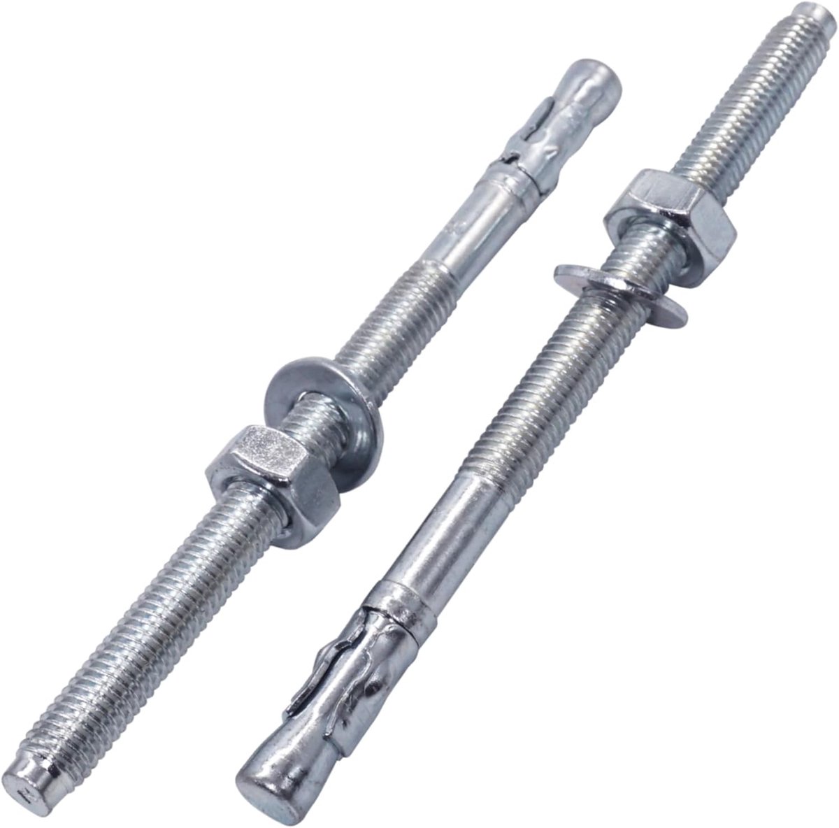 (4 stuks) Verzinkte wigankers M10 x 160 mm, metalen pluggen, ankerbout, metselankers, betonanker