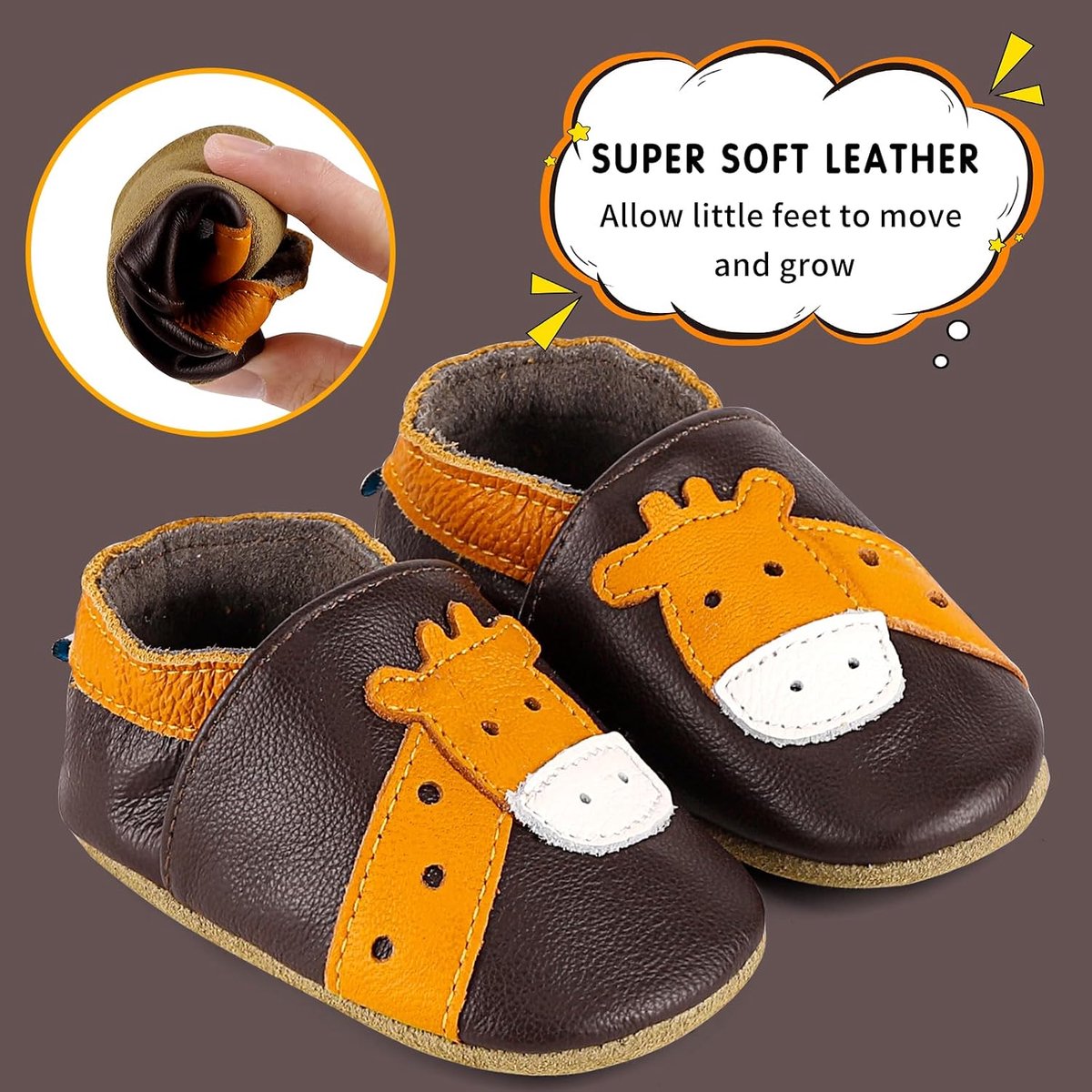 Babyslofjes Jongens Meisjes Leren Kruipschoenen Antislip Zachte Zool Baby Eerste Schoentjes 0-24 Maanden