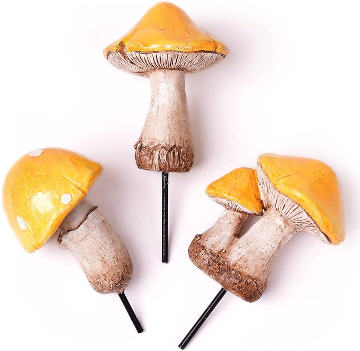 3 stuks paddenstoelen beeldje tuin decor sculptuur gazon accessoires ornament polyhars cadeau kunst 16 cm