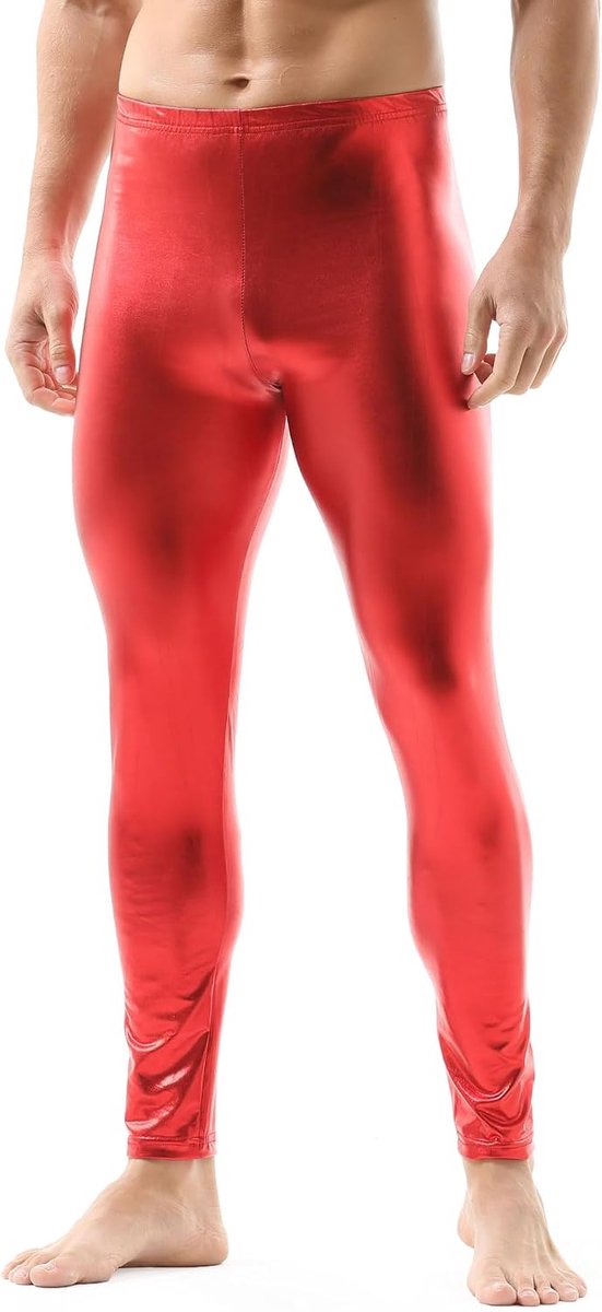 Heren kunstleer strakke broek mannen leggings lange broek PU skinny slim pants kunstlederen broek heren club dance