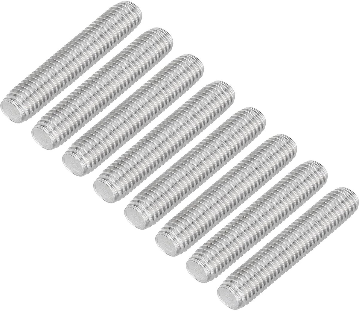 8 stuks draadstangen, M10 x 50 mm roestvrij staal 304 klinknagels stang met rechtse schroefdraad M10-1,5 schroefdraad voor montage van meubels en machines