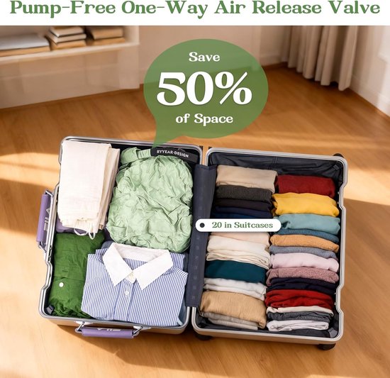 Waszak Compressie - Reis Organizer - Ruimte Besparen - Waterdicht Nat Droog - M 48x34cm - Groen van Merkloos — afbeelding 4