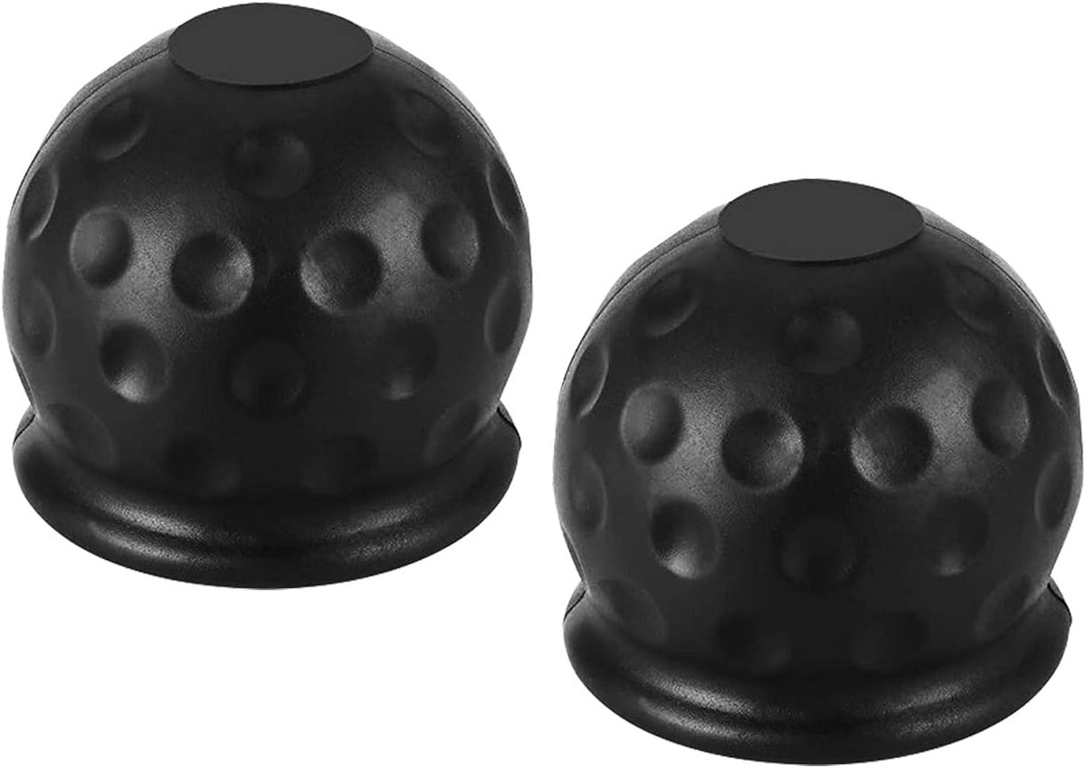 2 stuks trekhaak afdekking, zwarte trekhaak beschermkap rubber afdekking trekhaak trailer kogelkap kogelkop beschermhoes voor aanhangers vrachtwagen RV