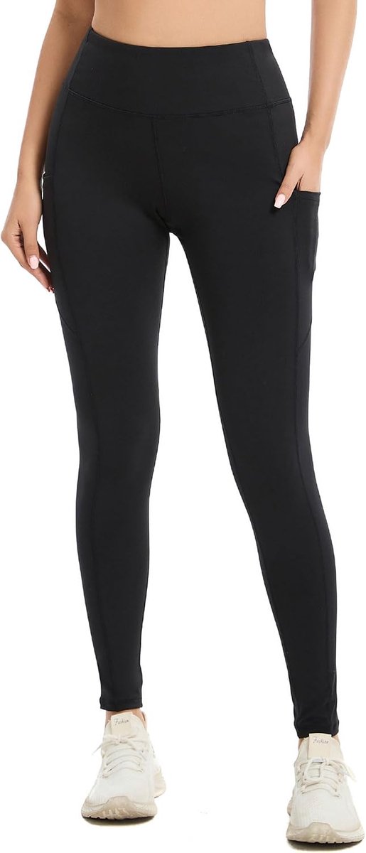 Leggings voor Dames, Sportleggings voor Dames (met Zak, Hoge Taille, Ondoorzichtig) Yogabroek