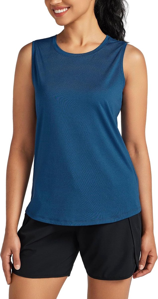 Tanktop voor dames, sporttop, zomer, bovenstuk, racerback, mouwloos, yoga-shirt, hardloopshirt, sneldrogend, sweatshirt, sport, losse top