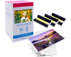 Compatibel met Canon Selphy CP1500 KP-108IN Inkt en Fotopapier Set | voor CP Printer CP1500 CP1300 CP1200 CP1000 CP790 CP810 CP910, 3 Kleur Inktkassette / 108 Blad Papier 100 x 148mm