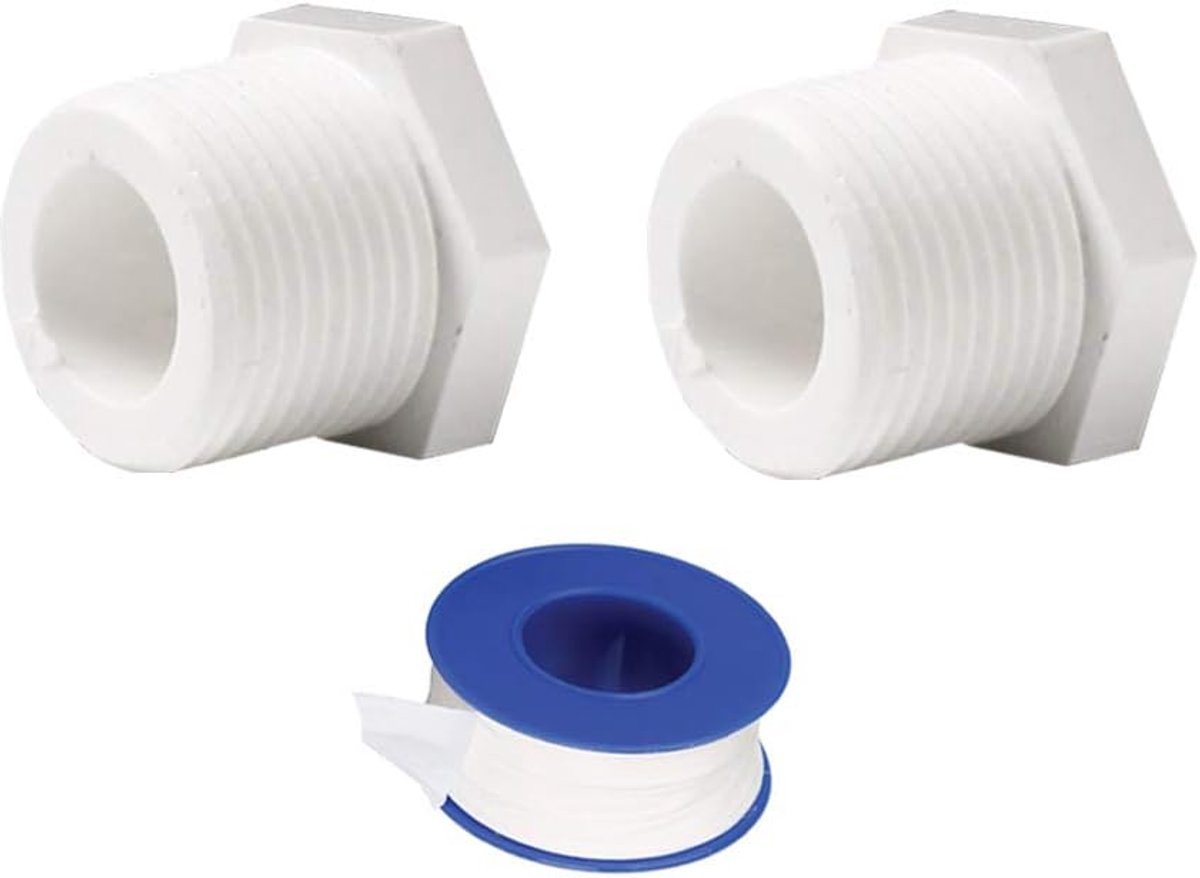 waterpijpdop - buisverbindingsstukken van pvc, buitenafdekking, 32 mm, 2 stuks (+ 1 stuk plakband)
