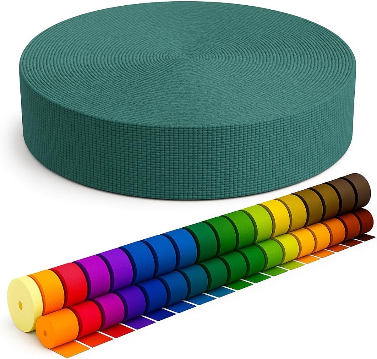 2m 5m 10m 50m lang - 50 kleuren breedtes: 10mm 15mm 20mm 25mm 30mm 40mm 50mm tas riem gemaakt van polypropyleen, ideaal voor doe-het-zelf projecten & handwerk 773 donker saliegroen 50mm x