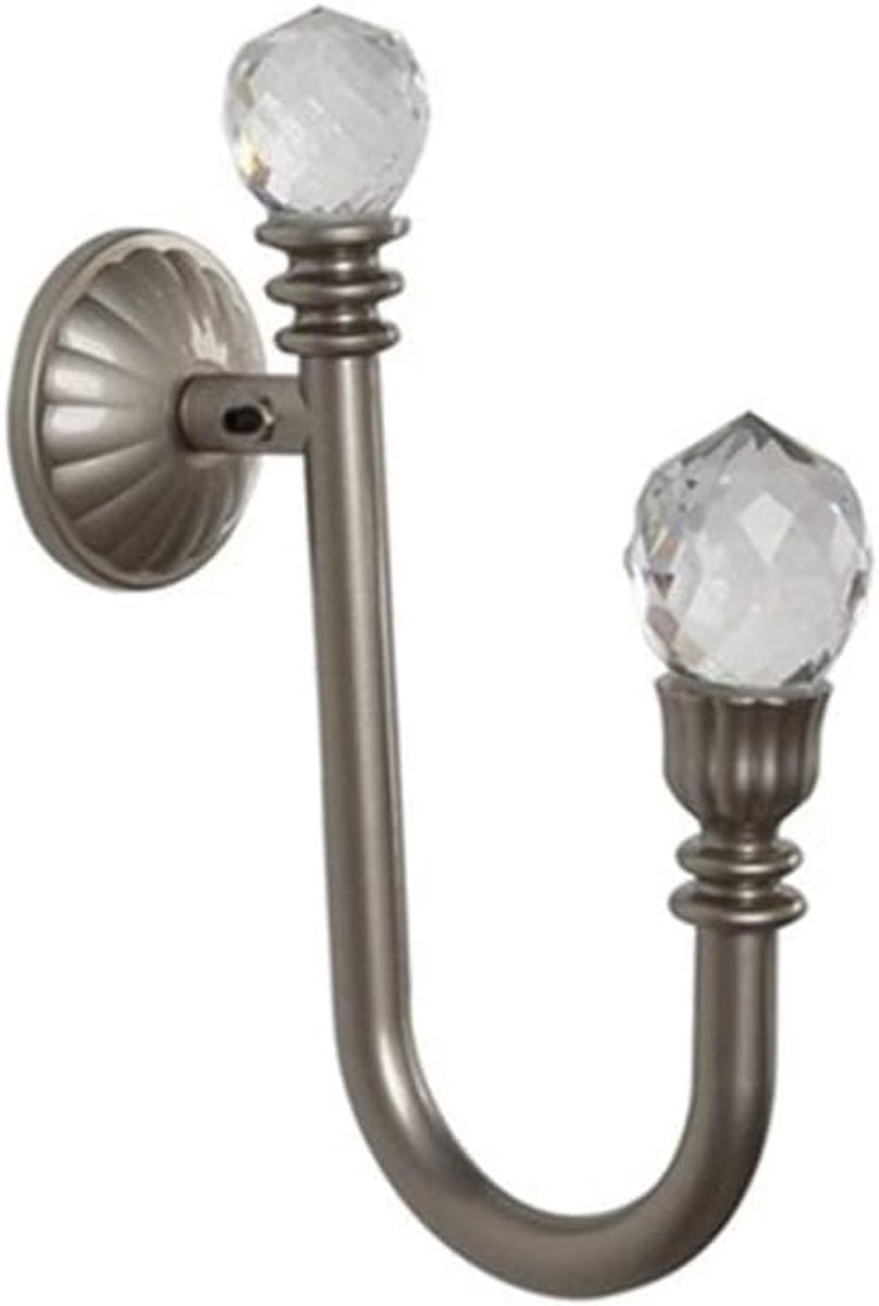 2 Stuks Moderne Gordijn Muur Haak Kristal Haak Boutique Creatieve Tie Terug Kwastje Borstel Houder Gordijn Accessoires (Nikkel)