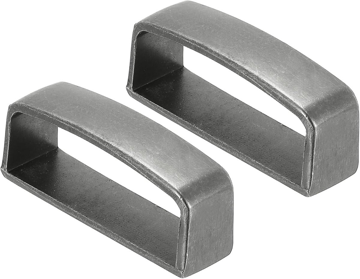1 1/8 Inch 30mm Riemlus Keepers, 2 Pack Legering Riem Ring Heren Gesp voor DIY Craft Riem Bevestiging, Zilvergrijs, Zilver Grijs, 30mm x 12.5mm