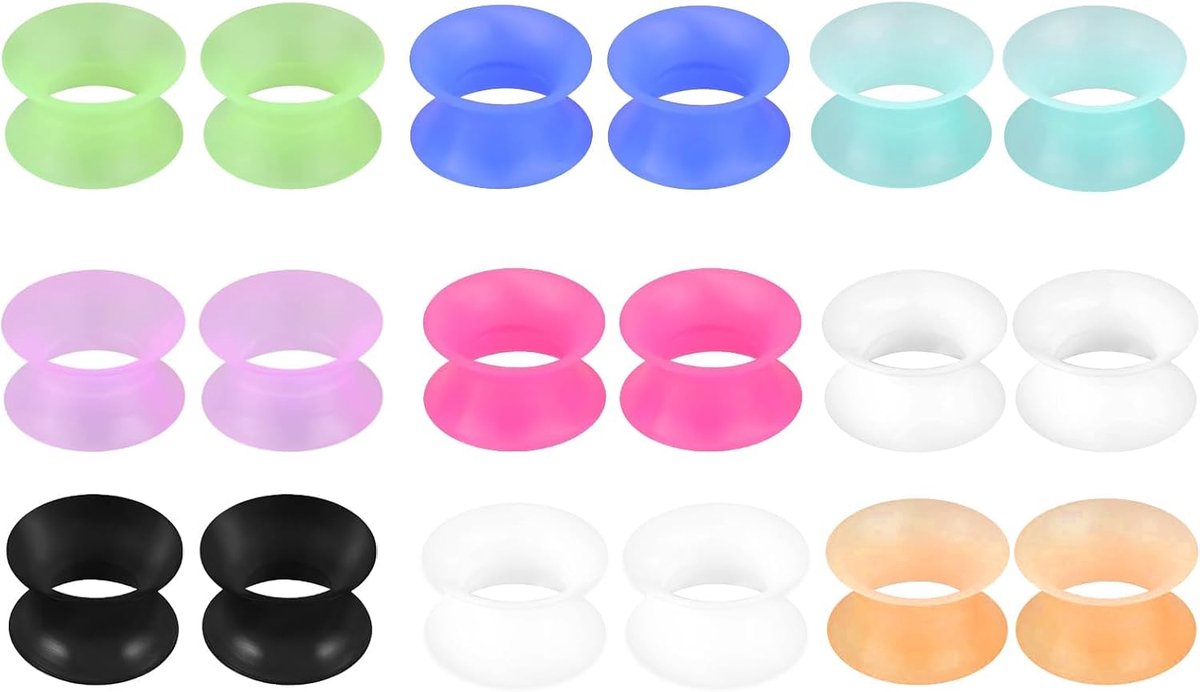 Tunnels, rekbare oorstretchers voor dames en heren, 3-25 mm