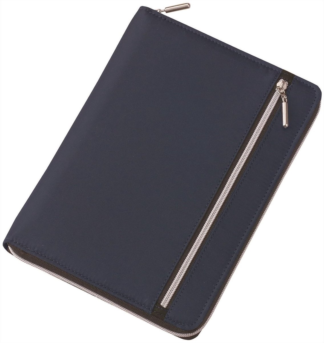 レイメイ藤井 Raymay Fujii Notitieboek met meerdere hoezen, Nilon dubbele ritssluiting (A5, marineblauw)