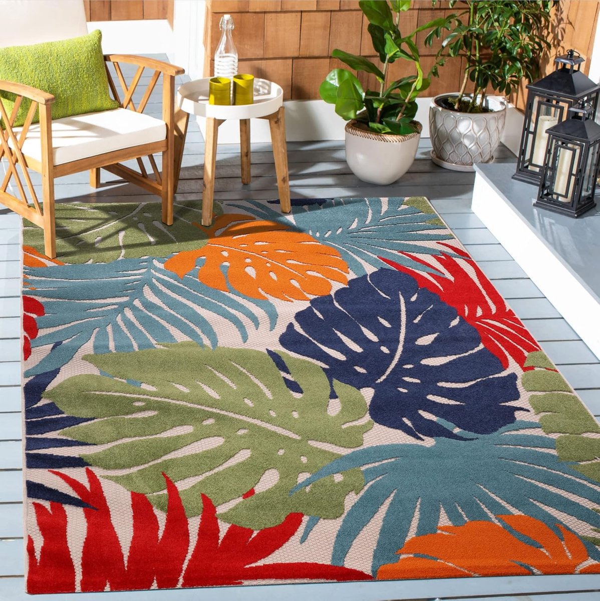 Outdoor tapijt weerbestendig - outdoor tapijten voor binnen en buiten, balkon tapijt waterafstotend, duurzame tapijten voor terras, tuin en woonkamer, meerkleurig 240 x 330 cm