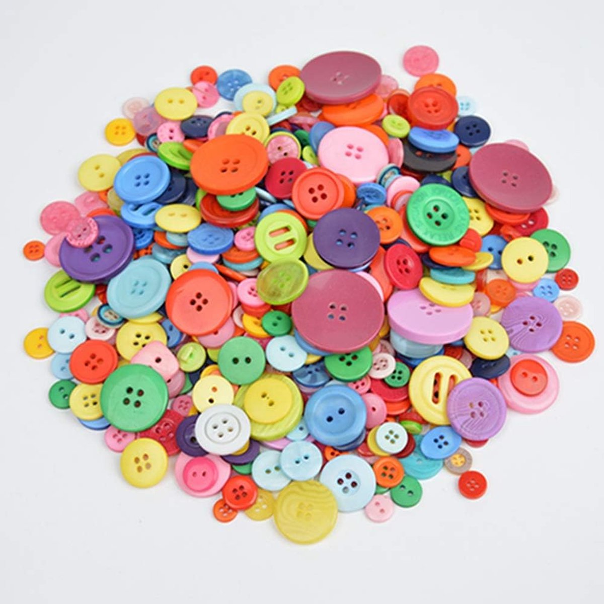 Knopen ronde ambachtelijke hars kunststof knopen om te naaien knutselen kinderen DIY, verschillende maten, 2 gaten en 4 gaten