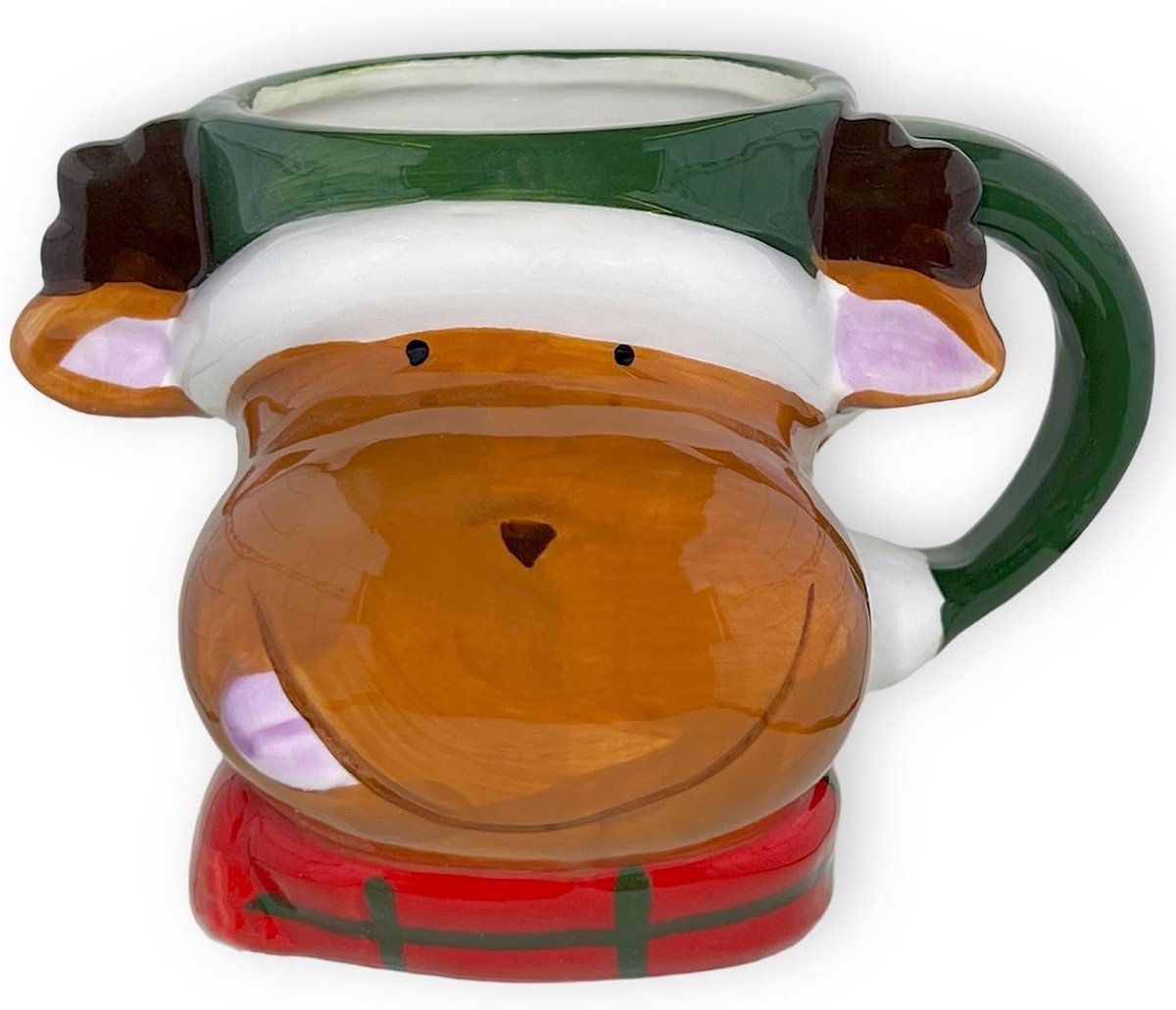 | Hoogwaardige keramische beker met kerstdesign | Ideaal voor warme & koude dranken | Rendier 350ml