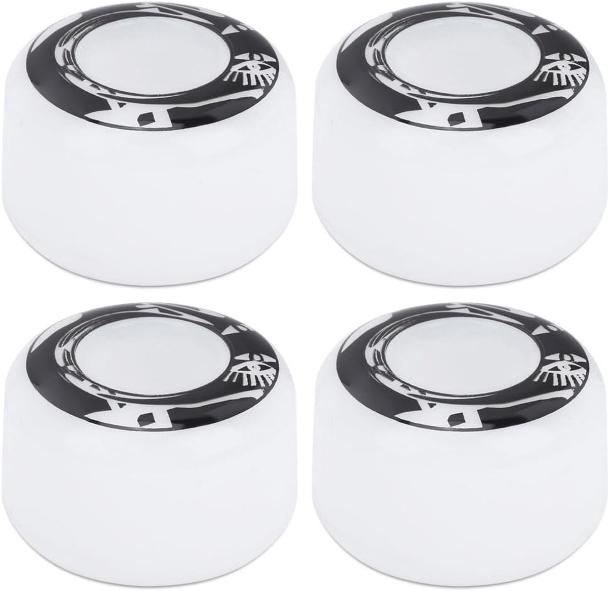 4 stks/set skateboard wiel, 50 mm hoge elasticiteit PU vis board skateboard wielen vervanging accessoires(white with pattern) Elektrische scooters