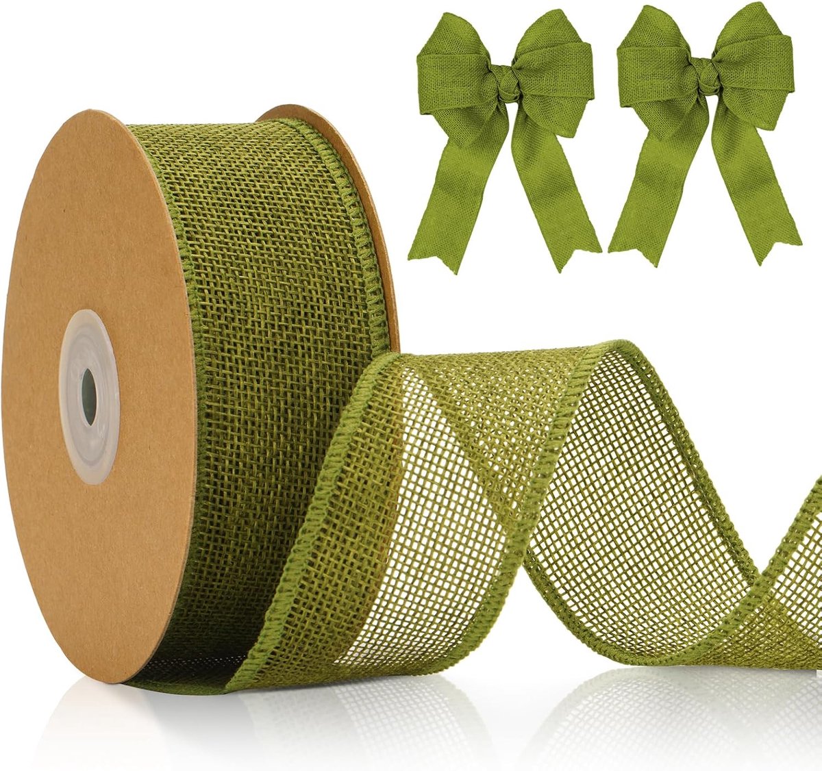 jijAcraft 4 cm jute lint met draad saliegroen: cadeaulint voor strikken 10 m lint voor het knutselen jute decoratielint voor krans cadeau